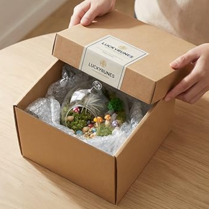 15-Piece Terrarium Kit with Live Moss – DIY Glass Globe Set with Tools, Soil, Stones & Spray Bottle – Indoor Mini Garden Gift for Plant Lovers, Home Decor & Zen Craft